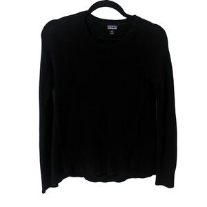 Patagonia Black Knit Recycled Cashmere Soft Black Sweater Outdoor Women Size XS